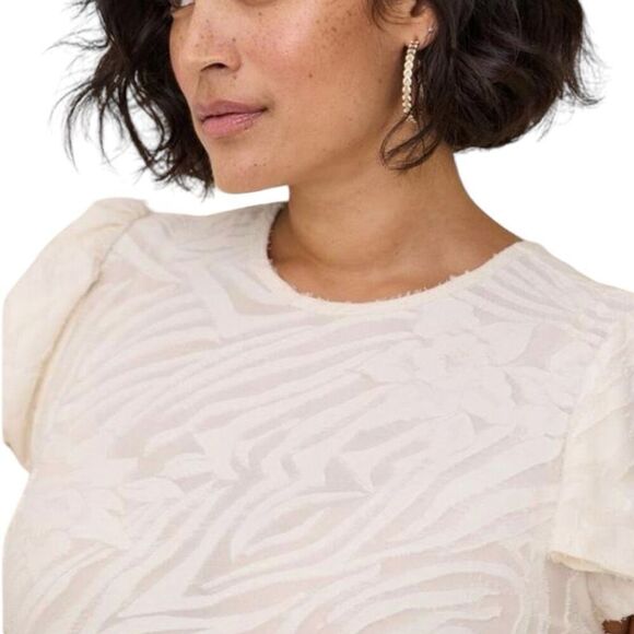 Torrid Black & White Knit Jacquard Crew Neck Flutter Sleeve Tee 3 3XL 2pc Bundle - Picture 7 of 14